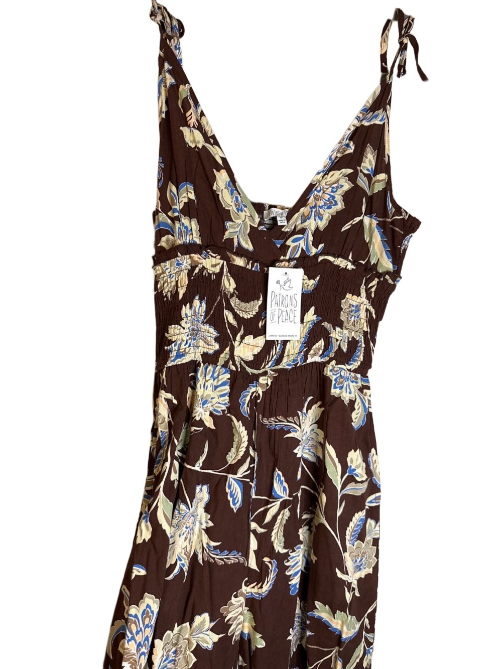 Patrons of Peace Brown Floral Wide-Leg Jumpsuit, NWT M